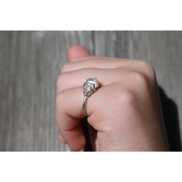 Engagement rings, raw diamond ring, raw stone ring, alternative engageme… - Picture 3 of 3